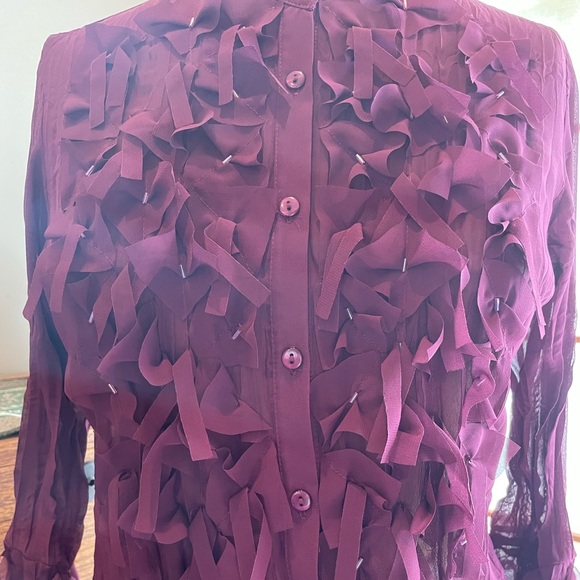 Purple Ruffle Blouse - Picture 2 of 4